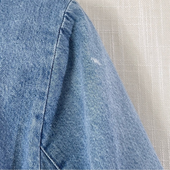 J.Jill Pure Jill Indigo Curved Hem Cotton Denim Jacket Coat Size LP - Picture 15 of 16